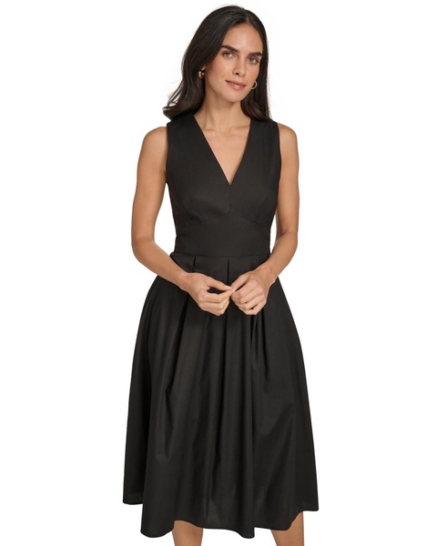 Women's V-Neck Sleeveless A-Line Dress