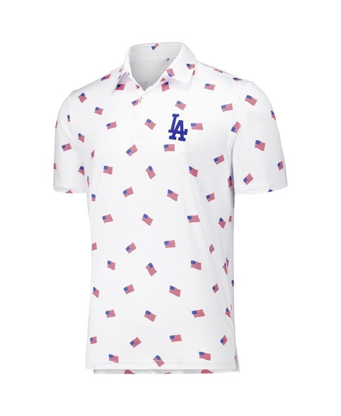 Men's White Los Angeles Dodgers Americana Polo
