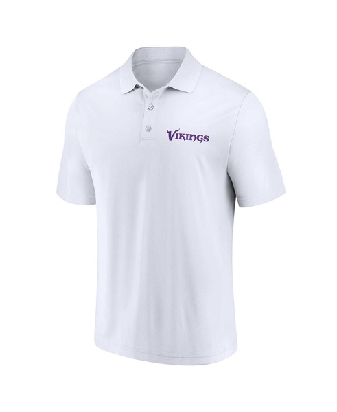 Men's White, Purple Minnesota Vikings Lockup Two-Pack Polo Shirt Set
