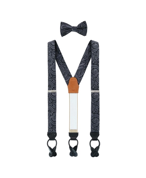 Men's Sobee Paisley Silk Brace and Bow Tie Set