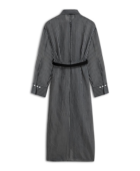 Women's Striped Sheer Shirt Dress