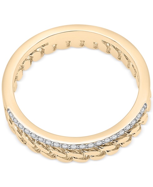 Diamond Chain Link Double Row Ring (1/10 ct. t.w.) in Gold Vermeil, Created for Macy's