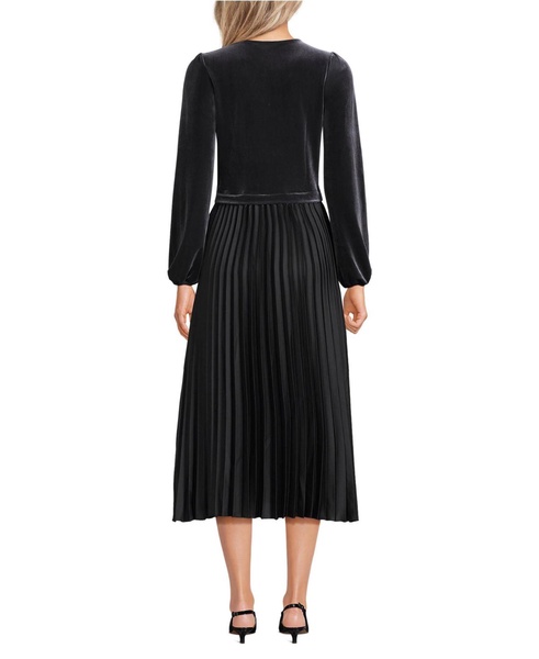 Women's Velvet and Satin Duet Midi Dress