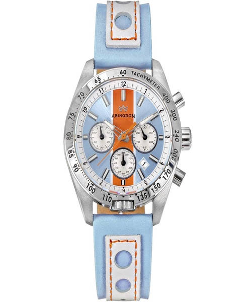 Women's Jordan Chronograph Multifunctional Gulfhawk Blue Leather Strap Watch, 40mm