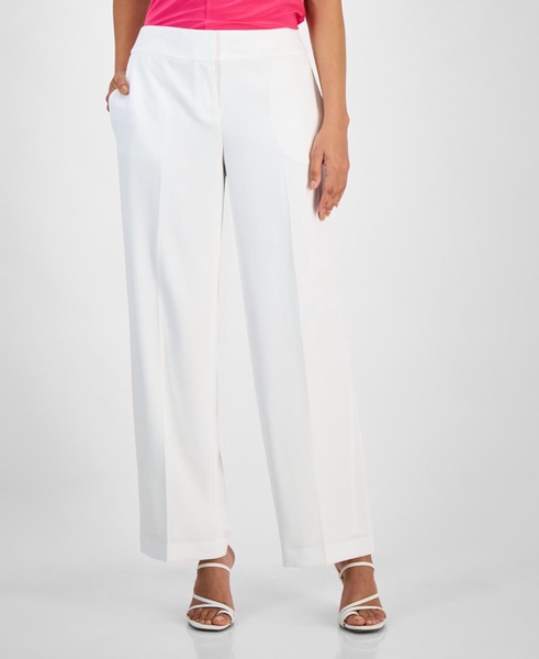 Women's Crepe Pull-On Wide-Leg Pants, Regular & Petite Sizes