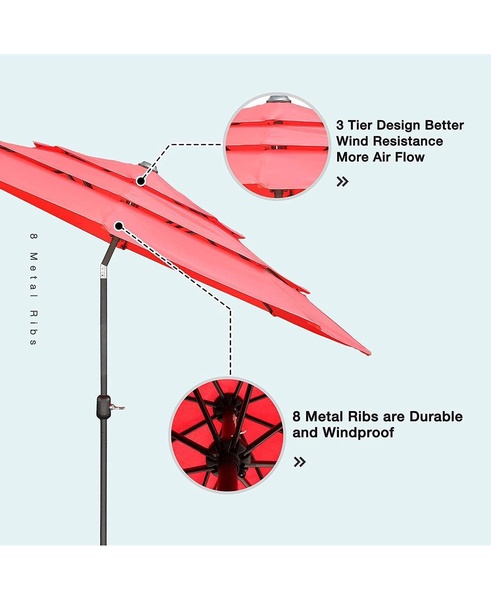 Portable Outdoor Market Patio Umbrella Tilt Feature with Easy Adjustment