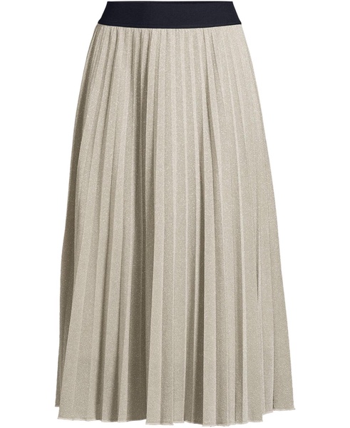 Women's Knit Foil Pleated Midi Skirt