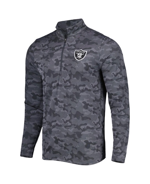 Men's Black Las Vegas Raiders Brigade Quarter-Zip Sweatshirt