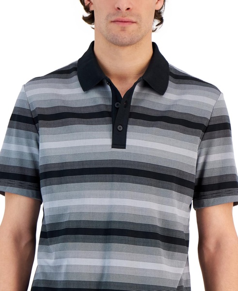 Men's Regular-Fit Supima Knit Interlock Striped Polo Shirt, Created for Macy's