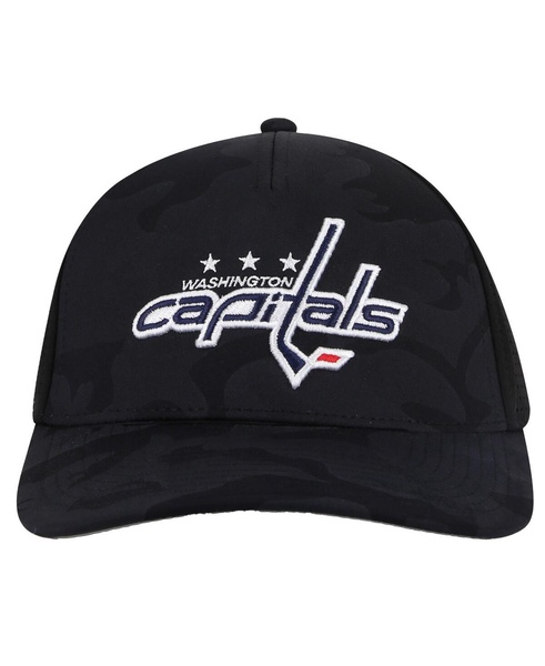 Men's Black Washington Capitals Valin Camo Super Tech Vented Adjustable Hat