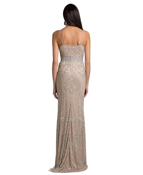 Women's Body Con V-neck Beaded Dress