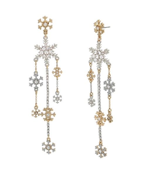 Faux Stone Snowflake Chandelier Earrings