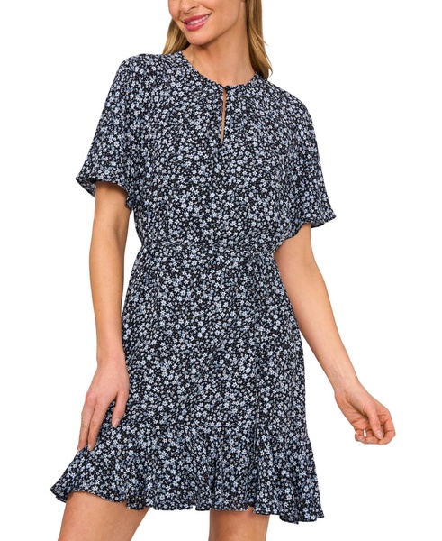 Women's Printed Raglan-Sleeve Skater Dress