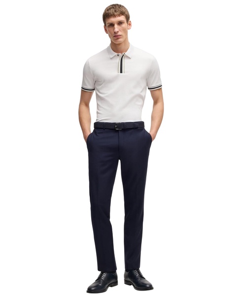 Men's Contrast Tipping Interlock-Cotton Polo Shirt