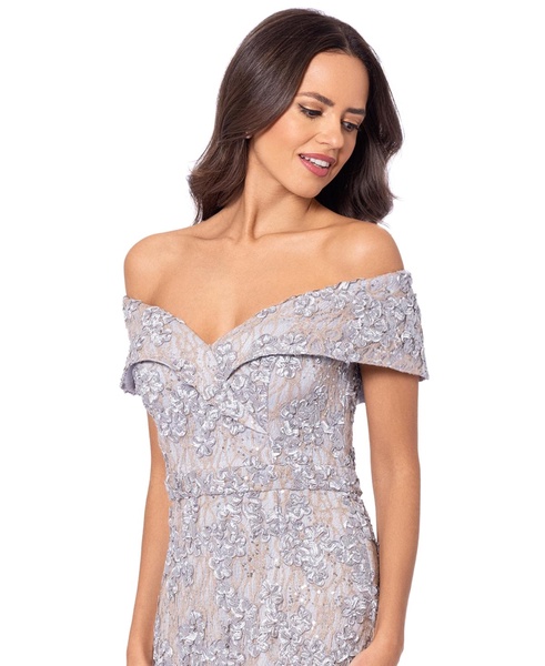 Women's Off-The-Shoulder Lace Gown