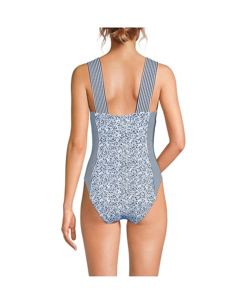 Women's Square Neck High Leg One Piece Swimsuit