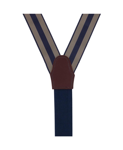 Men's Balint 38MM Striped Non Stretch Grosgrain Ribbon Button End Suspenders