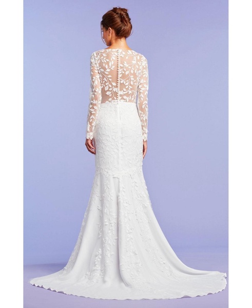 Women's Holden Long-Sleeve Illusion Gown