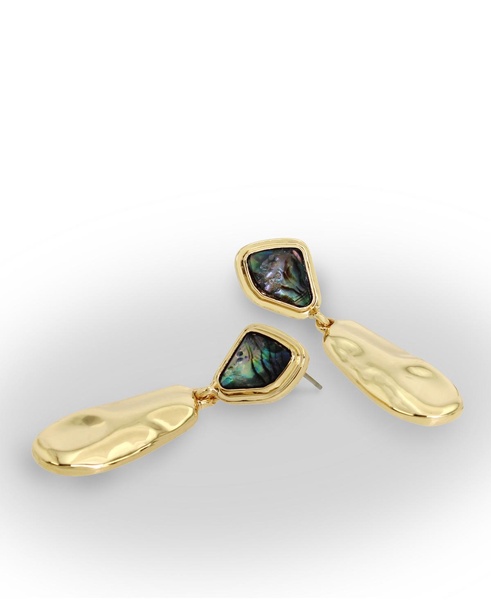 Abalone Molten Paddle Drop Earrings