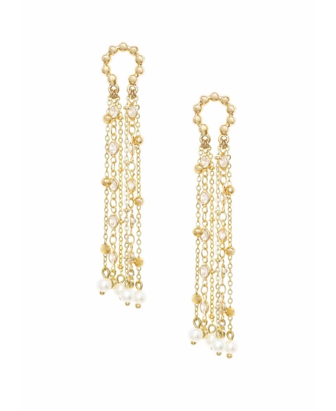 Imitation Pearly Gates Earrings in 18K Gold Plating 