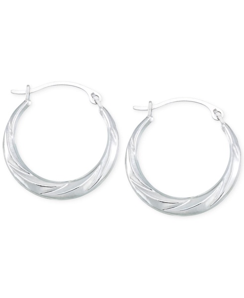 Hoop Earrings in 10k White Gold