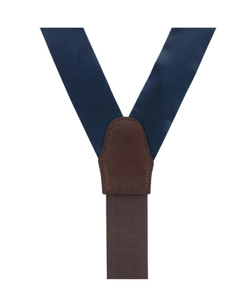 Men's Dutton Solid Color Silk Button End Suspenders
