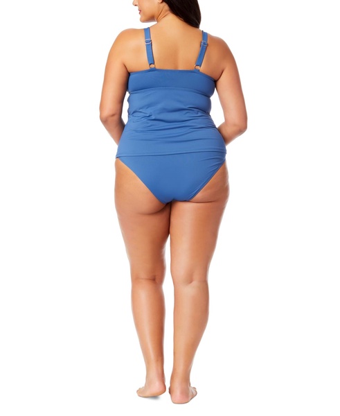 Plus Size Shirred Tankini Top