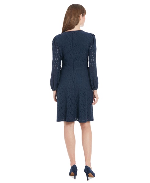 Petite Embroidered Keyhole Mini Dress