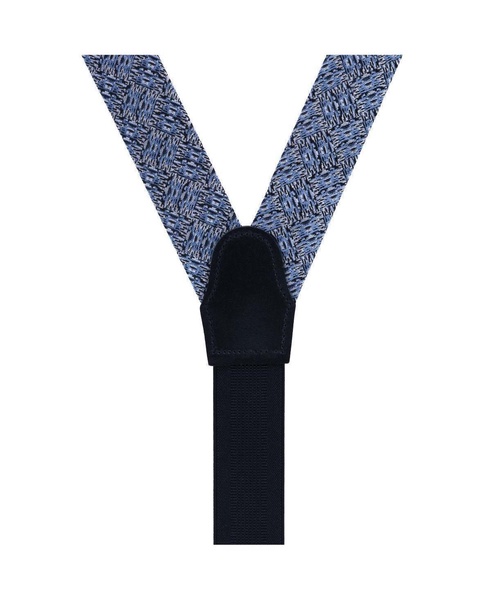 Men's Benito's Blue Basketweave Pattern Silk Novelty Button End Suspenders