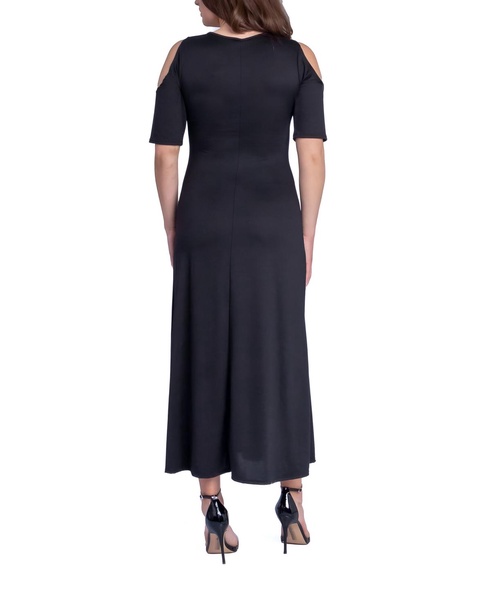 Women's Cut Out Shoulder A-Line Floor Length Dress