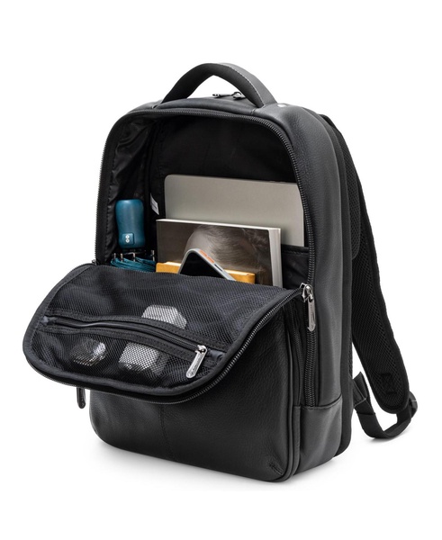 13” Laptop Travel Backpack Genuine Leather Slim Carry On Daypack