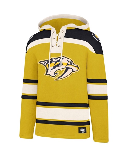 Men's Gold, Navy Nashville Predators Superior Lacer Pullover Hoodie