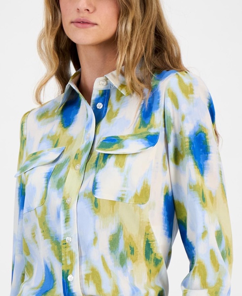 Women's Watercolor-Print Blouse, Exclusively at Macy's