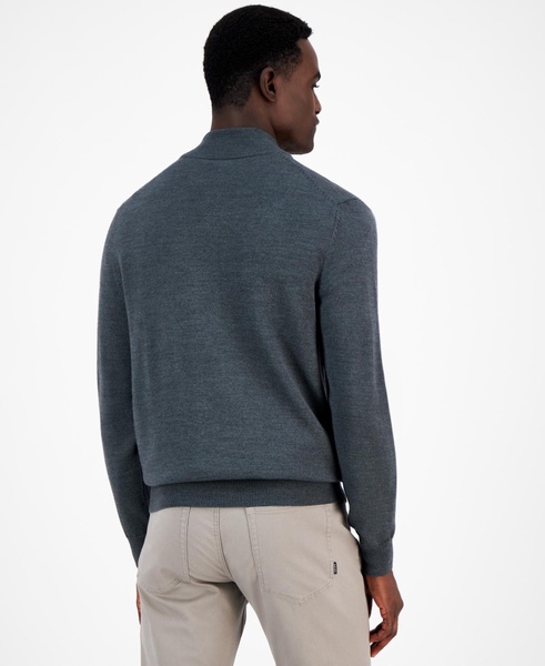 Men's Long-Sleeve Half-Zip Merino Sweater, Created for Macy's