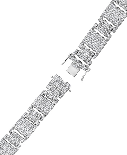 Men's Diamond Pavé Square Link Bracelet (6-1/2 ct. t.w.) in 10k White Gold