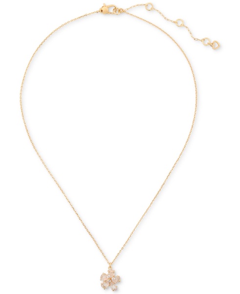 Gold-Tone Paradise Flower Mini Pendant Necklace, 16" + 3" extender