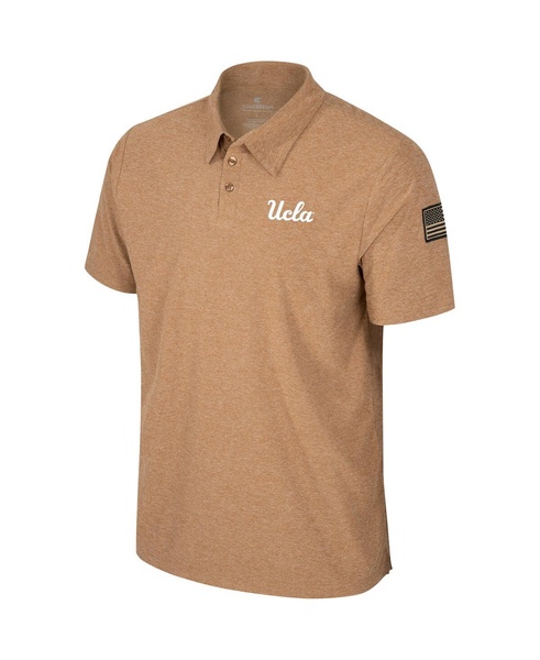 Men's Khaki Wisconsin Badgers OHT Appreciation Cloud Jersey Desert Polo Shirt