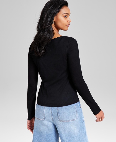 Women's Boat-Neck Layering Long-Sleeve Top, Exclusively at Macy's 