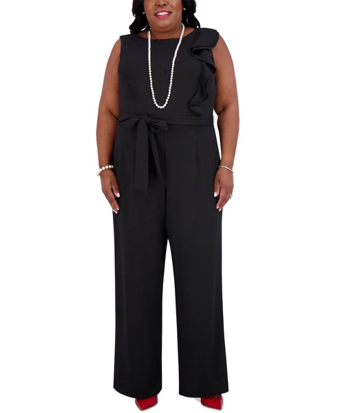 Women's Ruffle-Shoulder Sleeveless Jumpsuit