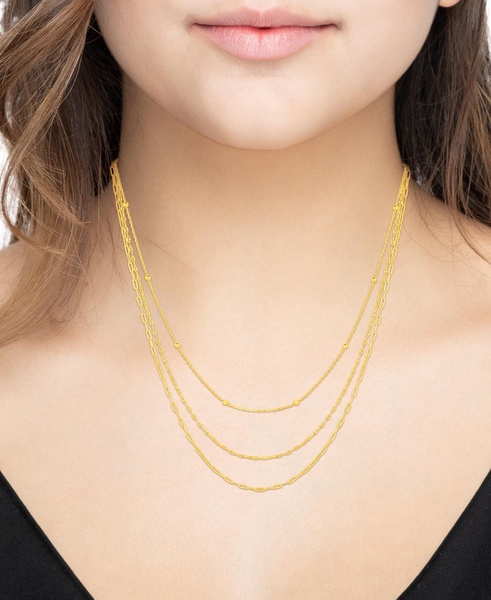 18K Gold Plated Chain 3Pc. Set