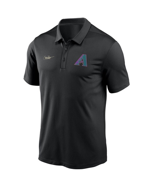 Men's Black Arizona Diamondbacks Cooperstown Collection Logo Franchise Performance Polo Shirt