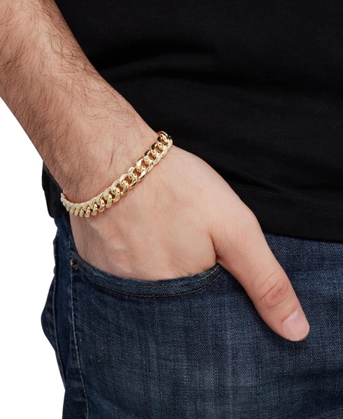 Men's Cuban Chain Link Bracelet (10mm) in 14k Gold