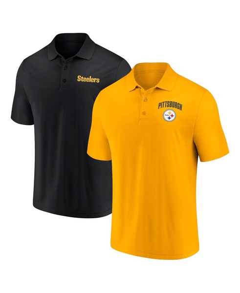 Men's Pittsburgh Steelers Lockup Two-Pack Set Polo Shirt