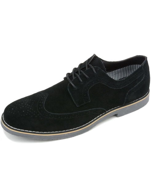 Beau Mens Dress Shoes Genuine Suede Wingtip Brogue Lace Up Oxfords