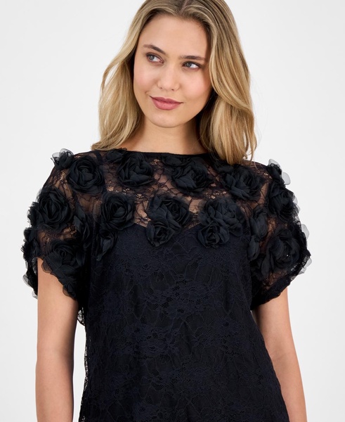 Women's Bateau-Neck Rosette-Detail Top