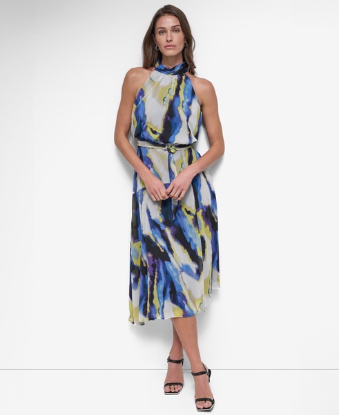 Women's Sleeveless Halter Chiffon Dress