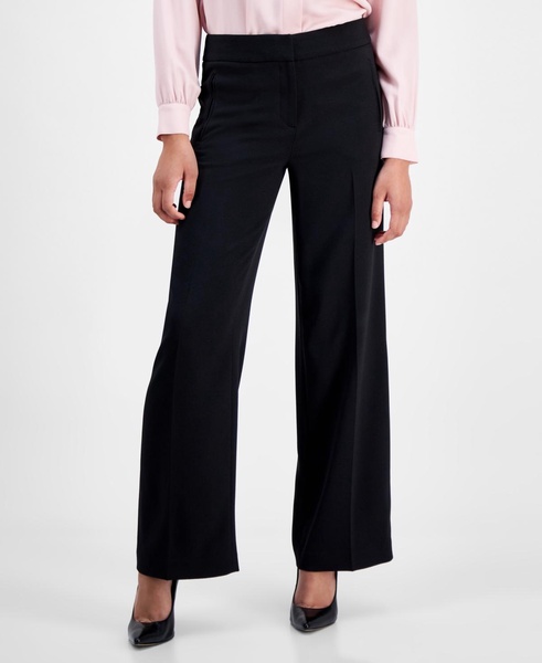 Women's High Rise Wide-Leg Crepe Pants, Exclusively at Macy's