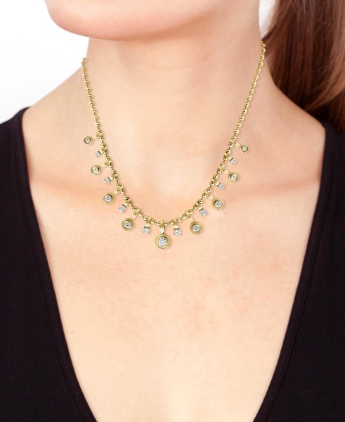 EFFY® Diamond Dangle 18" Collar Necklace (1-1/5 ct. t.w.) in 14k Gold
