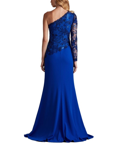 Women's Abner One Shoulder Embroidered Bodice Gown