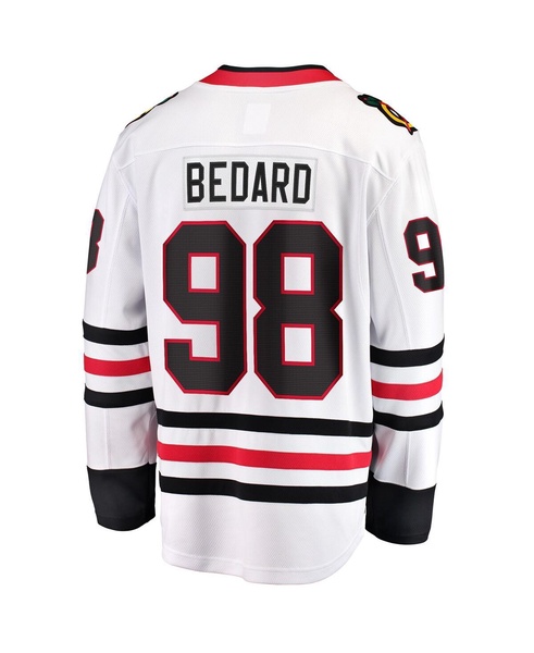 Men's Connor Bedard White Chicago Blackhawks Away Breakaway Player Jersey